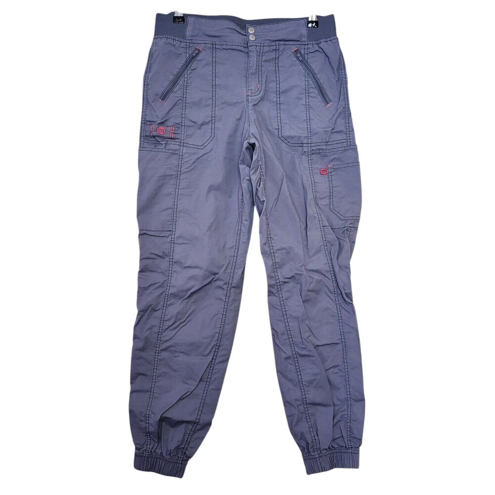 Spread Good Cheer Womens Cargo Jogger Leg Scrub Bottoms Size M Gray Stretch